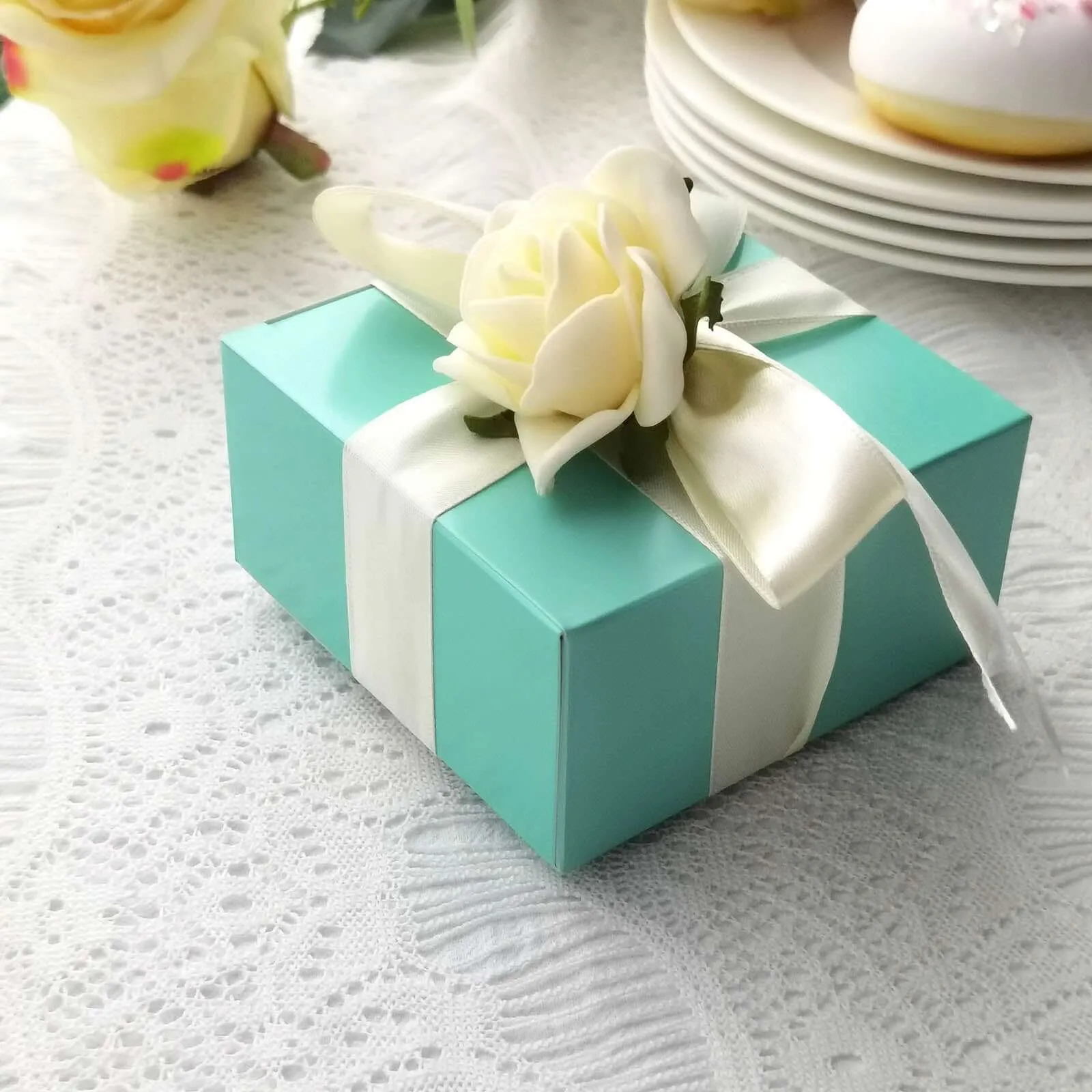 100 Pack 4"x4"x2" Turquoise Cake Cupcake Party Favor Gift Boxes, DIY