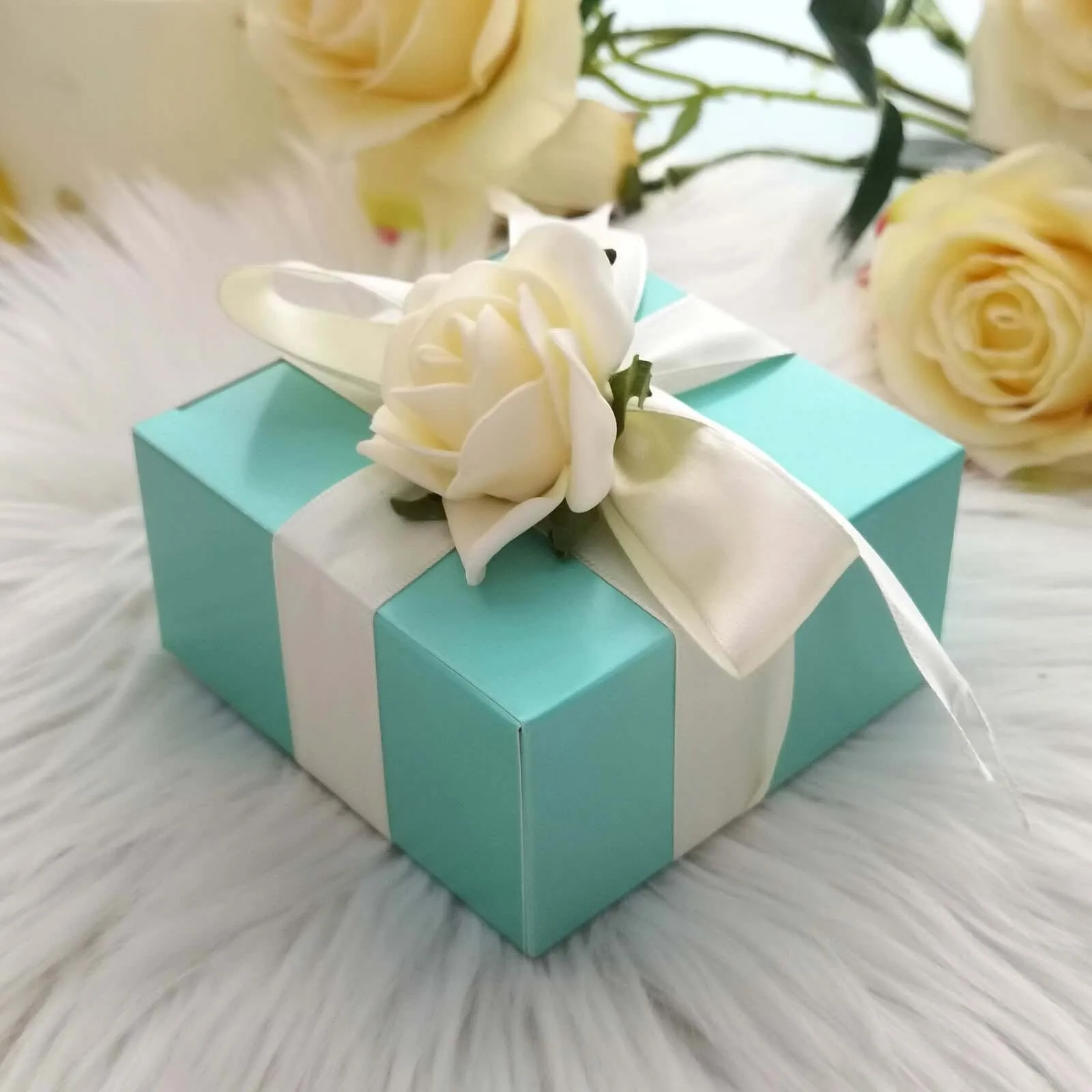 100 Pack 4"x4"x2" Turquoise Cake Cupcake Party Favor Gift Boxes, DIY