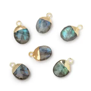 10x8mm Gold Leafed Labradorite Oval Pendant 1 piece