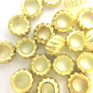 #14 Goldtone French Crimp Bead Raw Brass 50 Gram (~1450 pieces)