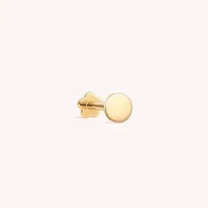 14K Solid Gold Flat Disc Threaded Labret Earring