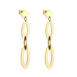 18K Gold PVD Oval Trio Earrings