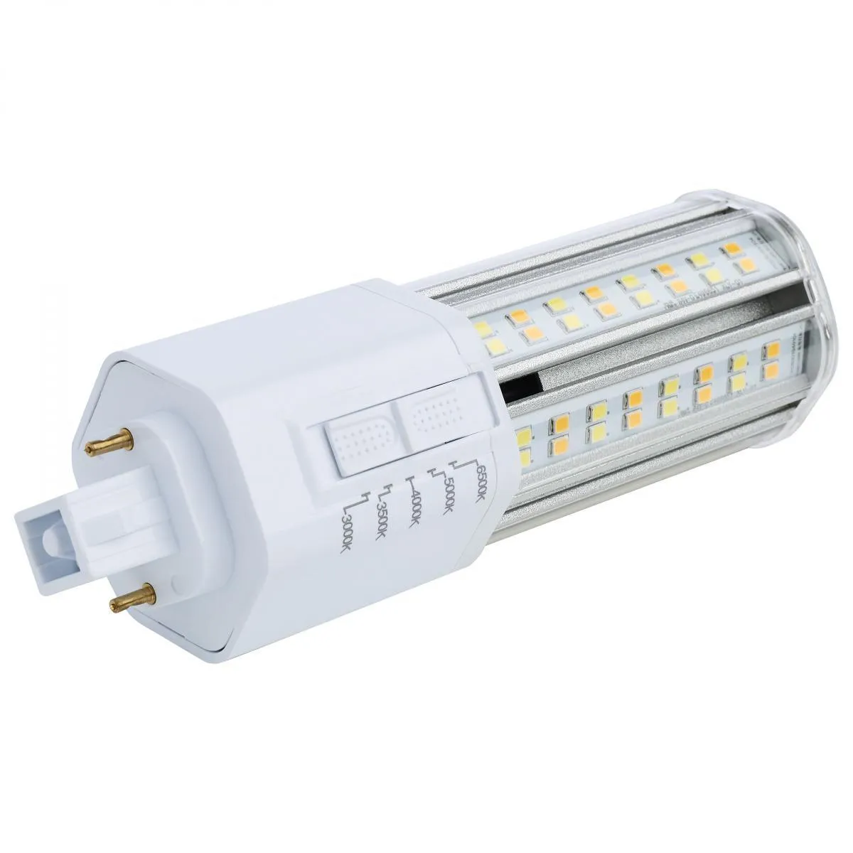 2 pin PL LED Bulb, 22W, 2860lm, 3000K to 6500K, Universal, 42W CFL Equal, G24d Base, Ballast Bypass