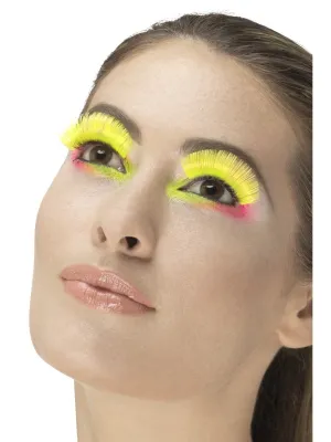 80s Party Eyelashes, Neon Yellow