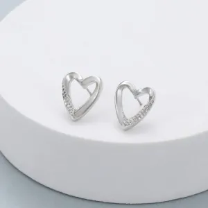 Abstract Diamante Heart Earrings