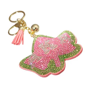 AKA Alpha Kappa Alpha Sorority Inspired Pink Ivy Padded Keychain