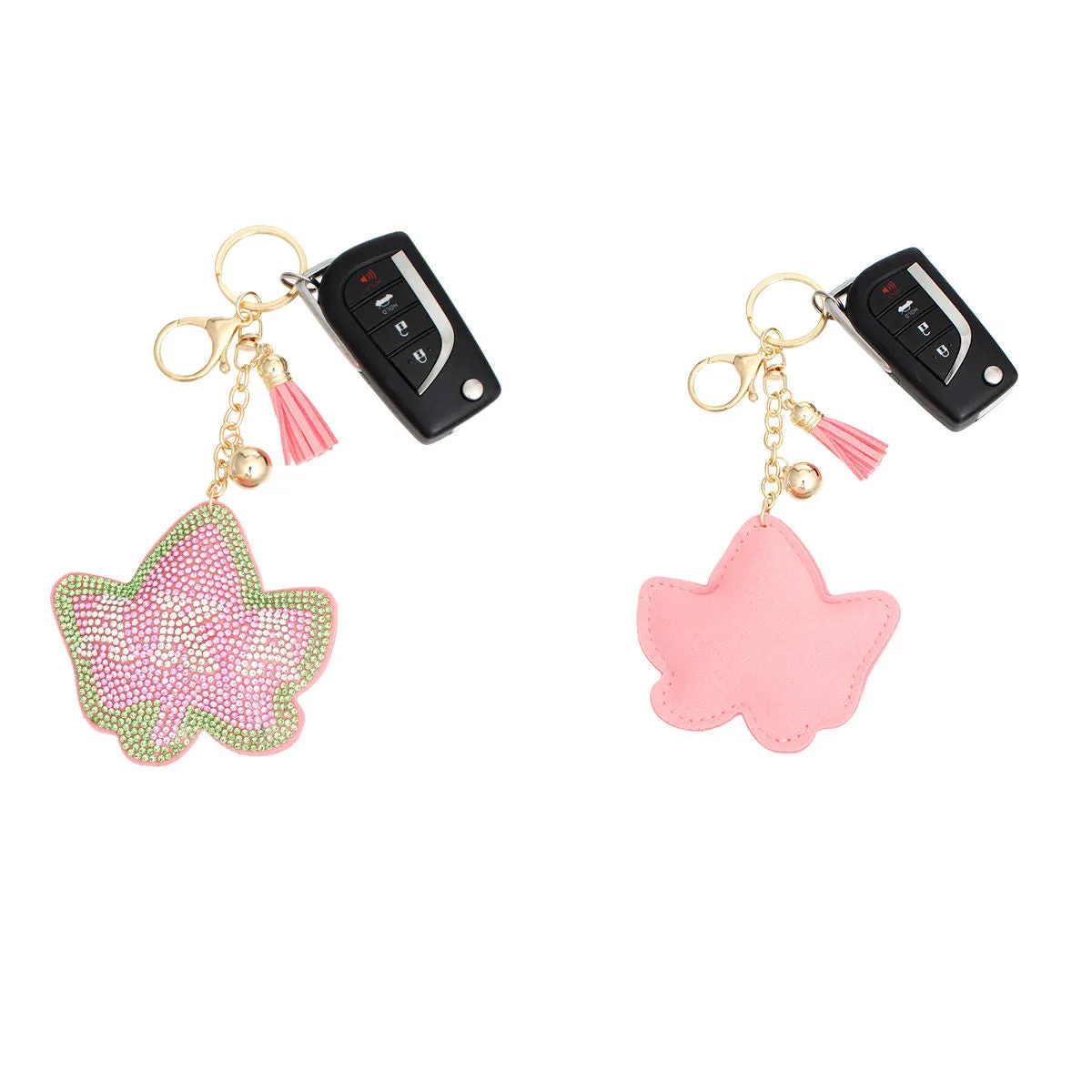 AKA Alpha Kappa Alpha Sorority Inspired Pink Ivy Padded Keychain