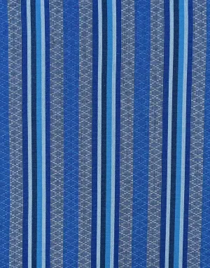 Aqua Blue Mexican Stripe Fabric