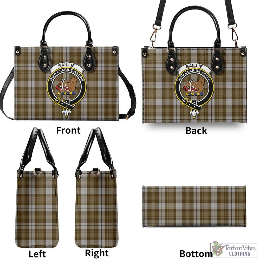 Baillie Dress Tartan Luxury Leather Handbags with Family Crest