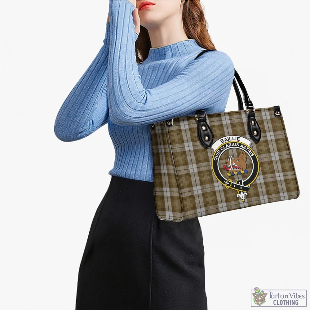 Baillie Dress Tartan Luxury Leather Handbags with Family Crest