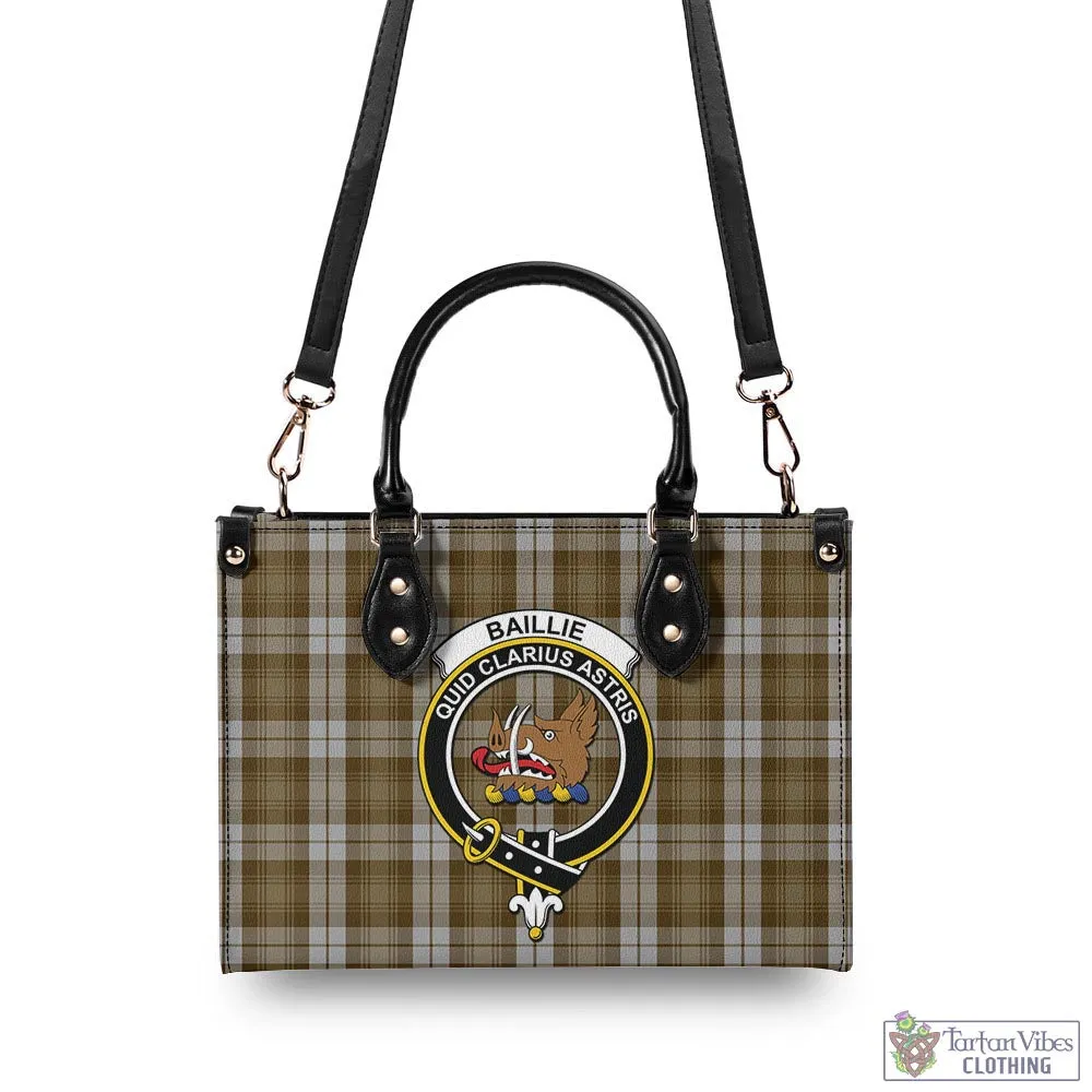 Baillie Dress Tartan Luxury Leather Handbags with Family Crest