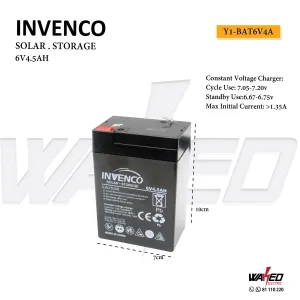 Battery - 6V-4.5AH - INVENCO