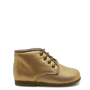 Beberlis Bronze Houndstooth Baby Bootie