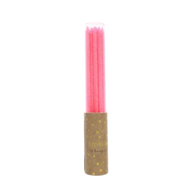 Candle - Pink Glitter - Set Of 12