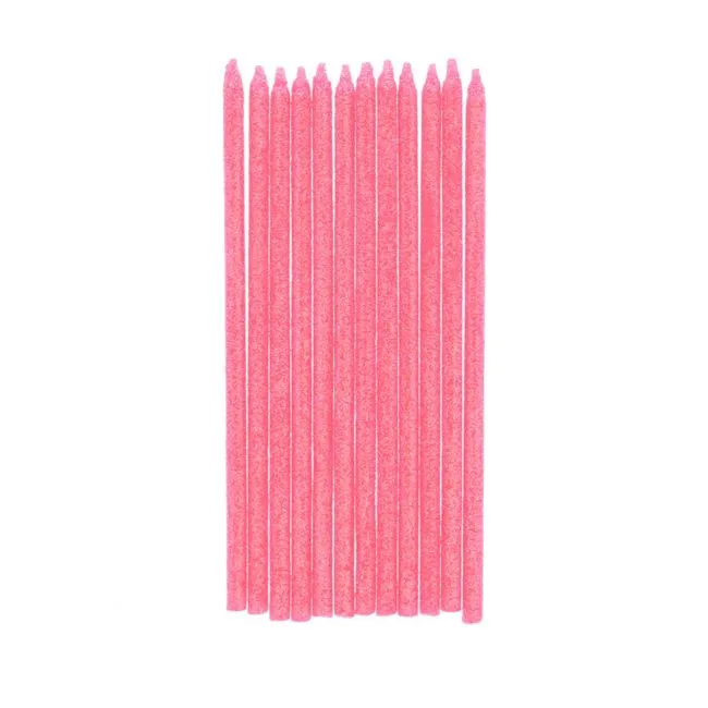 Candle - Pink Glitter - Set Of 12