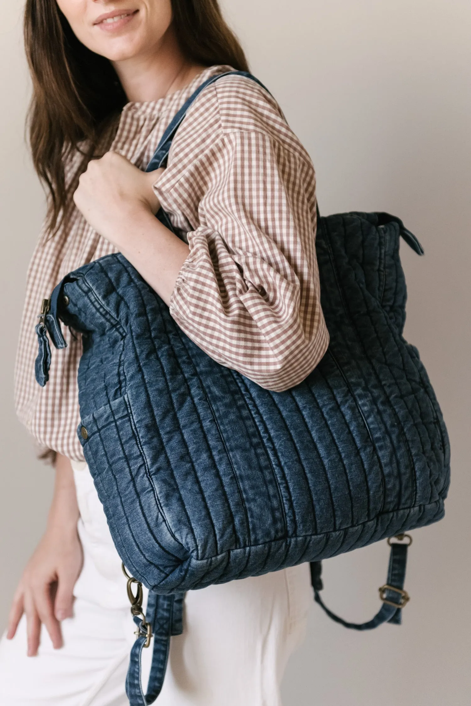 Convertible Denim Diaper Bag