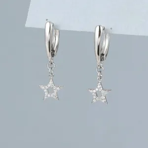 Diamante Star Drop Earrings