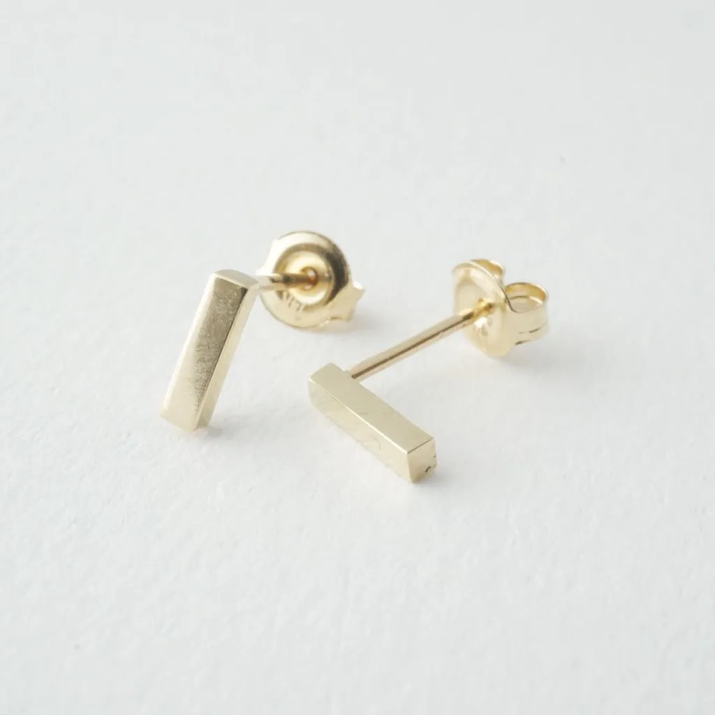 Drop Bar Earrings, 14k Gold