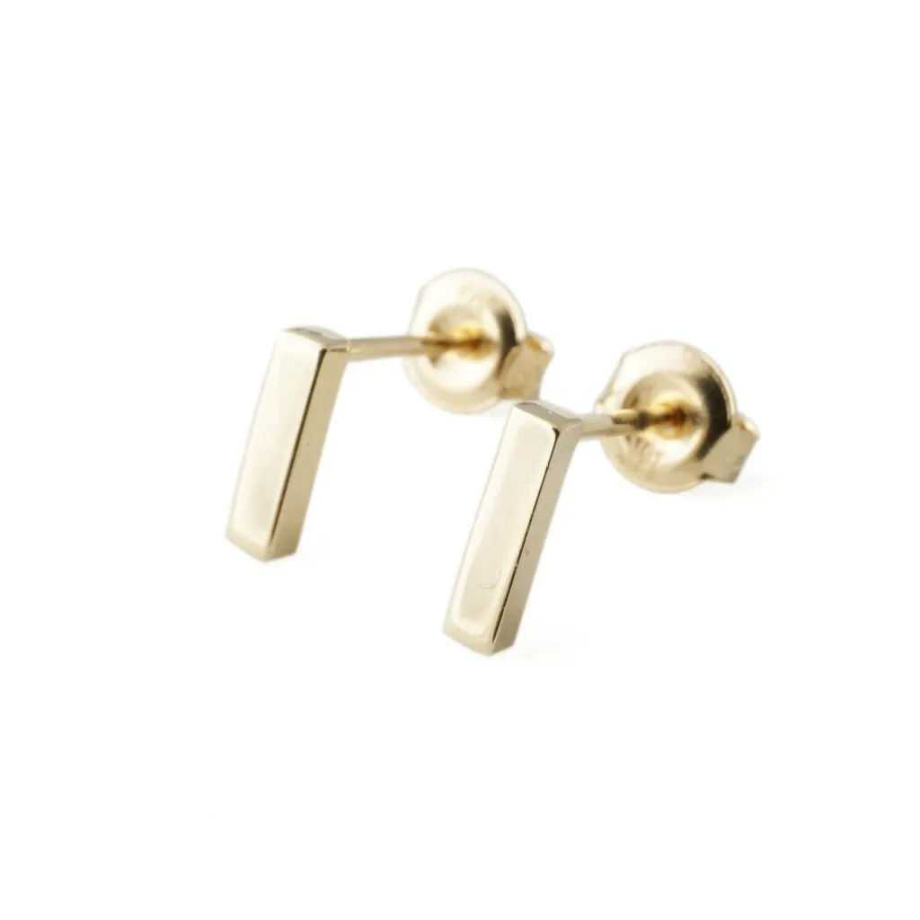 Drop Bar Earrings, 14k Gold