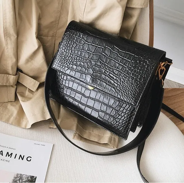 Fashion PU Leather Tote bag Alligator Shoulder Crossbody Bags