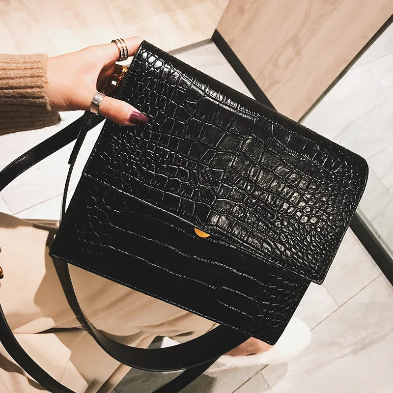 Fashion PU Leather Tote bag Alligator Shoulder Crossbody Bags