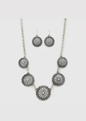 Flower Concho Necklace Set