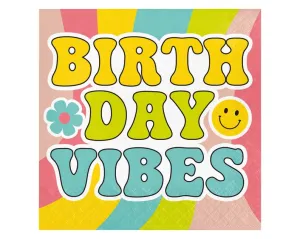 Flower Power Birthday Vibes Luncheon Napkins