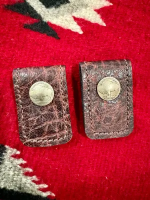 Leather Buffalo Nickel Money Clip