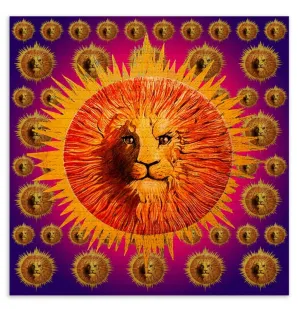 Lion Blotter Paper Archival Print by Stanley Mouse