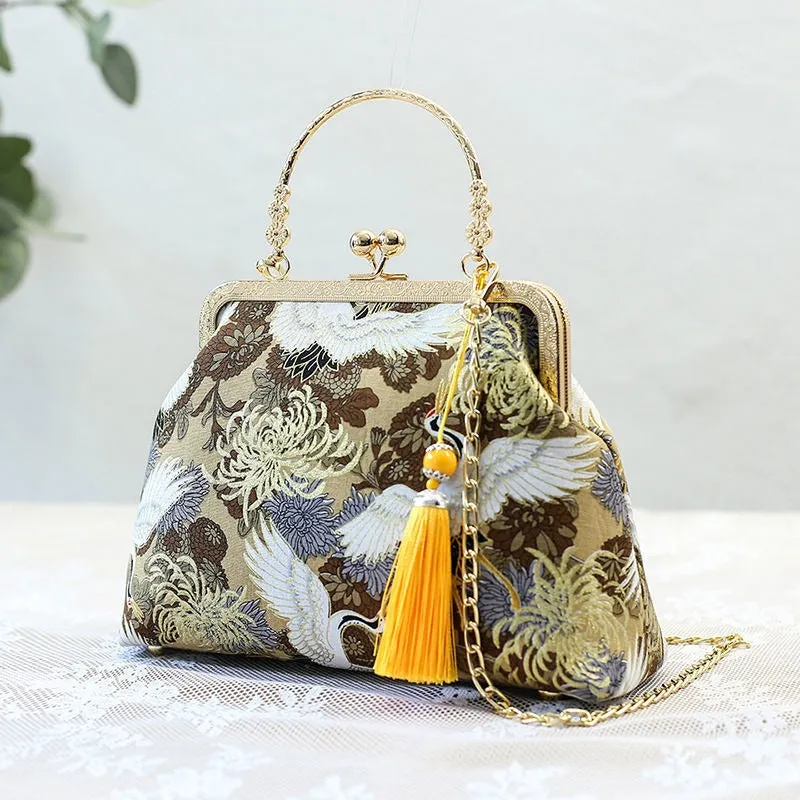 Oriental Style Fashion Handbags with Tassel Keychain