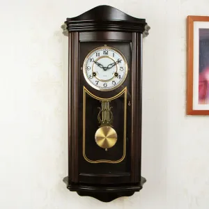 Solid Wood Mechanical Wall Clock Winding Chain Old Style Timing Mechanical Clock New Chinese Style American Style Retro Swing Winding Clock